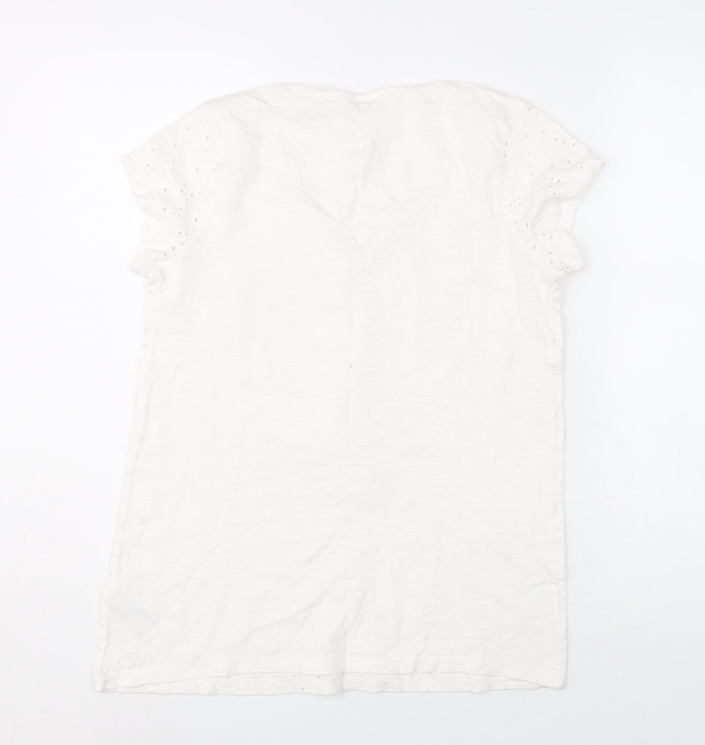 Womens UK Size 8 Fat Face White Tunic Blouse