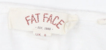 Womens UK Size 8 Fat Face White Tunic Blouse