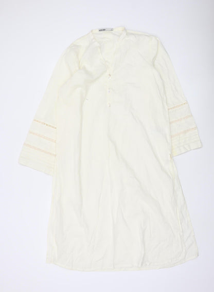 Khaadi Women’s Ivory Cotton Kaftan Dress Size 10 Casual Travel