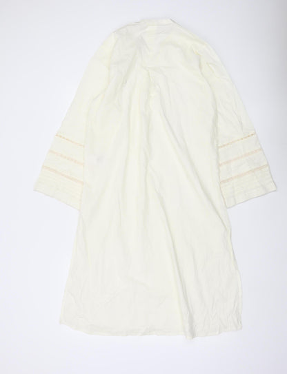 Khaadi Women’s Ivory Cotton Kaftan Dress Size 10 Casual Travel