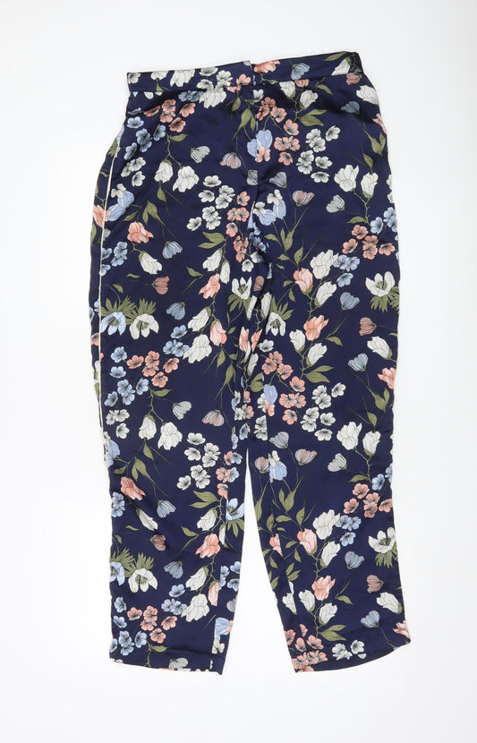 Womens UK Size M Brave Soul Regular Fit Cropped Blue Trousers