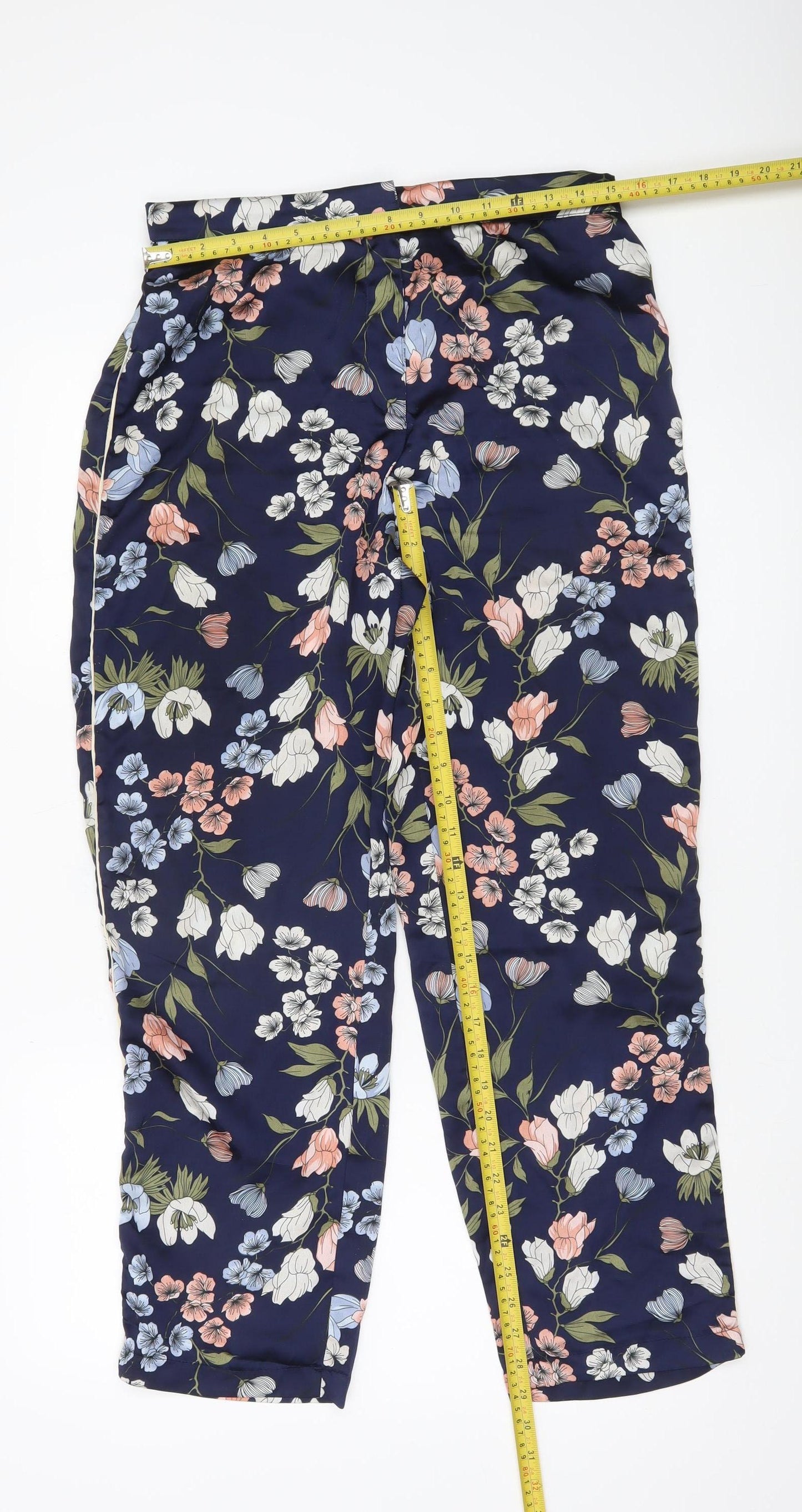 Womens UK Size M Brave Soul Regular Fit Cropped Blue Trousers
