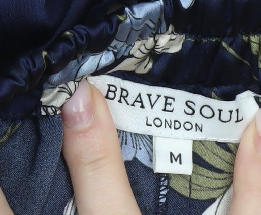 Womens UK Size M Brave Soul Regular Fit Cropped Blue Trousers