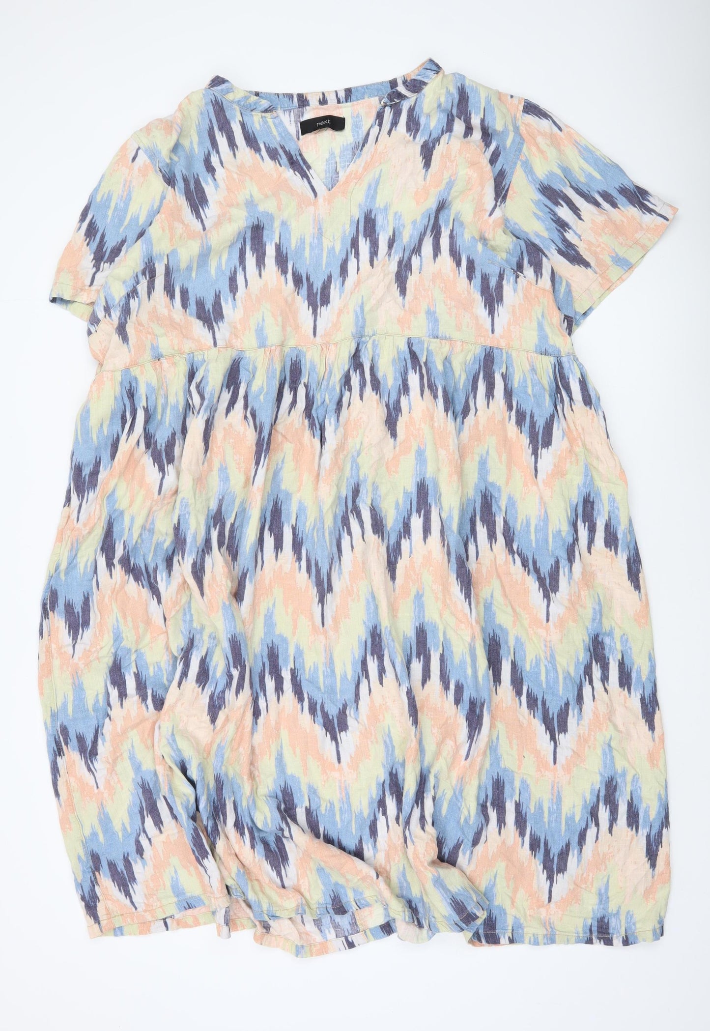 Next Women’s Plus Size 24 Multicoloured Shift Knee Length Dress