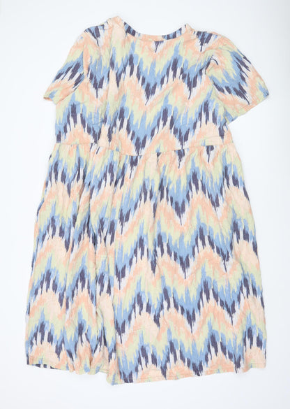 Next Women’s Plus Size 24 Multicoloured Shift Knee Length Dress
