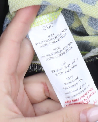 Quiz Women’s Yellow Animal Print Cold Shoulder Jumpsuit Size 10