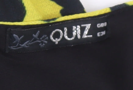 Quiz Women’s Yellow Animal Print Cold Shoulder Jumpsuit Size 10