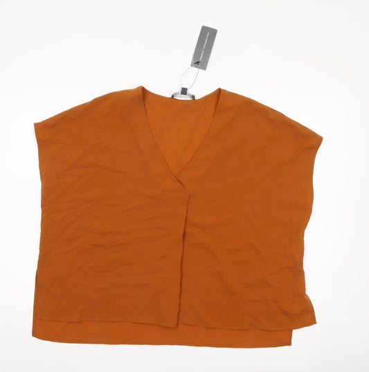 Womens UK Size M French Connection Orange Basic Blouse