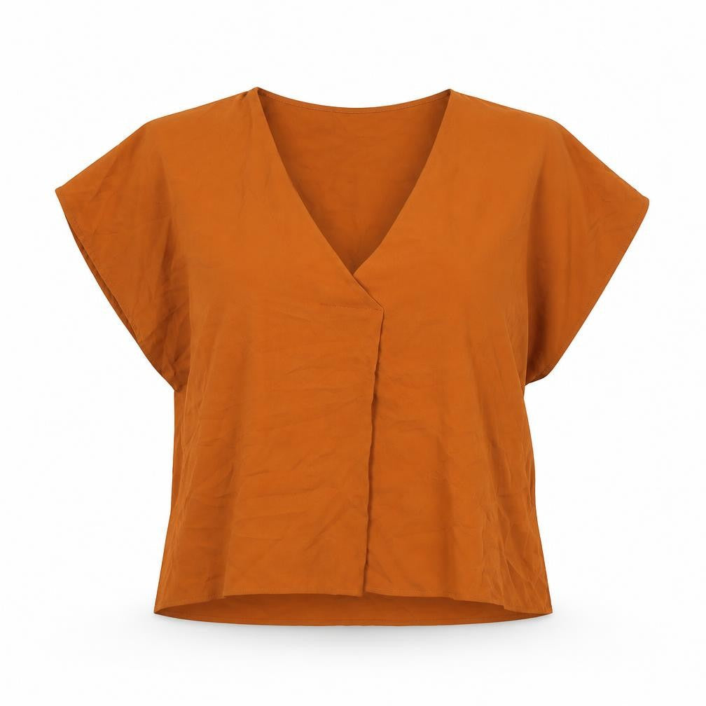 Womens UK Size M French Connection Orange Basic Blouse