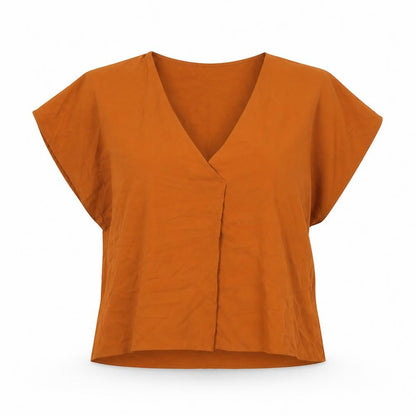 Womens UK Size M French Connection Orange Basic Blouse