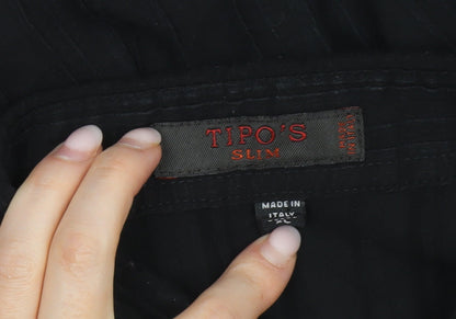 TIPO'S Men's Black Slim Fit Long Sleeve Button-Up Shirt XL