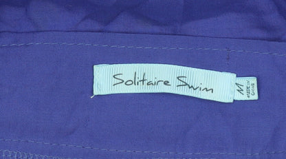 Solitaire Swim Women’s Blue Crochet Lace Midi Skirt Size M Bohemian Rayon
