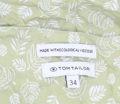 Womens UK Size 6 TOM TAILOR Green Tunic Blouse
