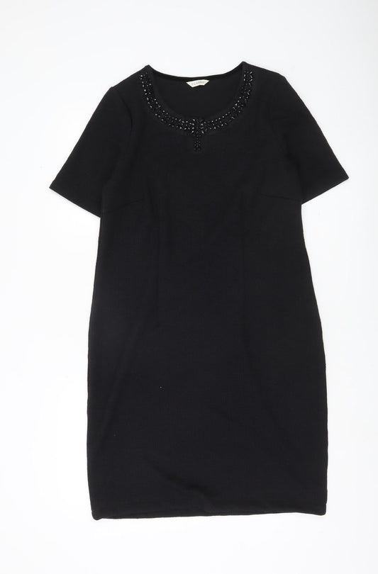 Marks and Spencer Women’s Black Beaded Sheath Dress Size 12