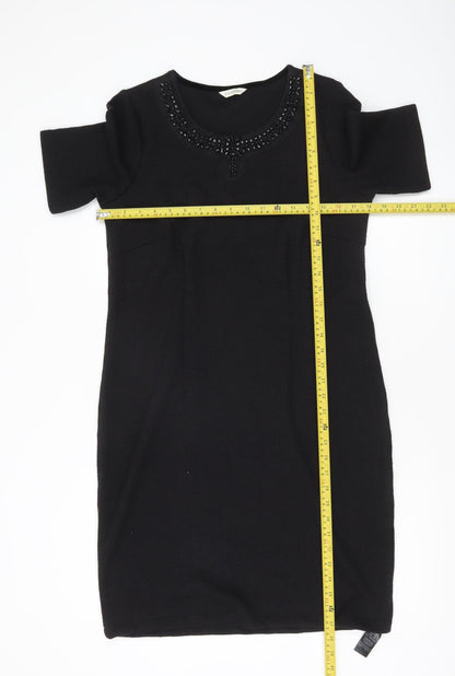 Marks and Spencer Women’s Black Beaded Sheath Dress Size 12