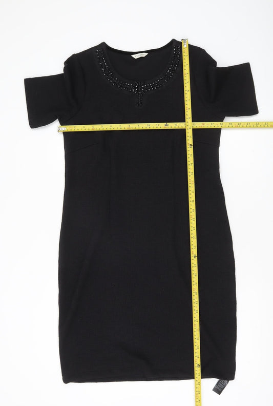 Marks and Spencer Women’s Black Beaded Sheath Dress Size 12