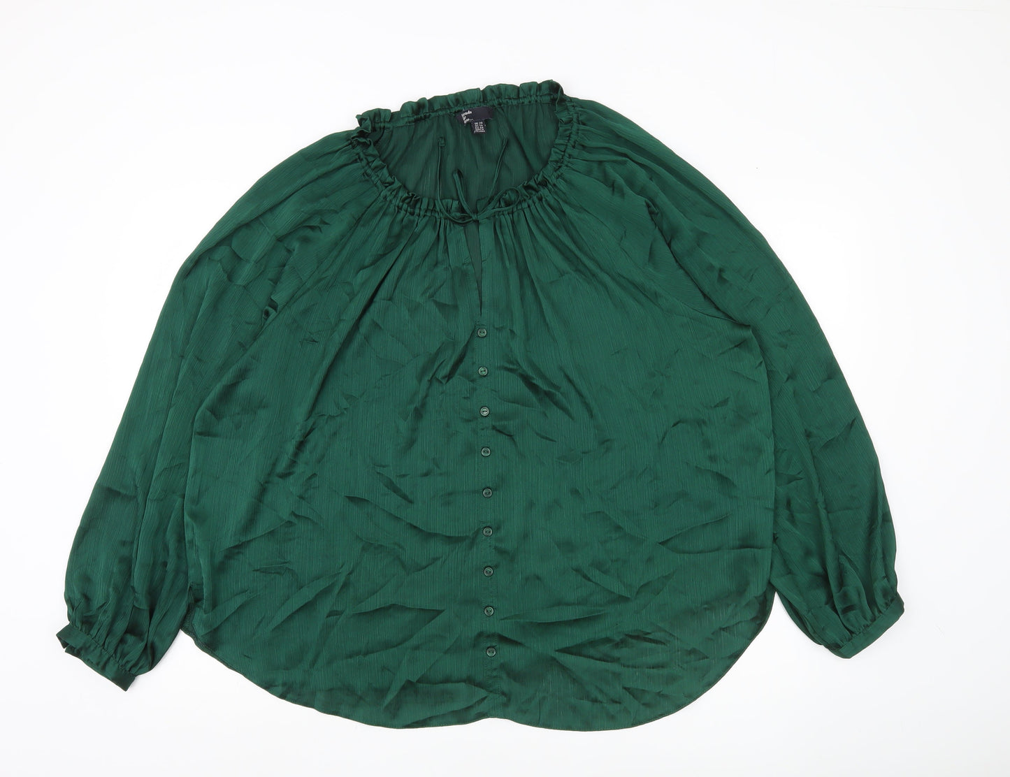 Womens UK Size 20 Friends Like These Green Basic Blouse