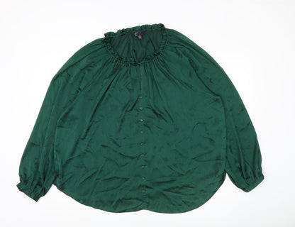 Womens UK Size 20 Friends Like These Green Basic Blouse
