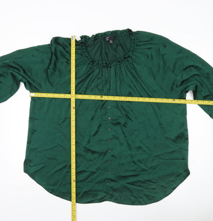 Womens UK Size 20 Friends Like These Green Basic Blouse