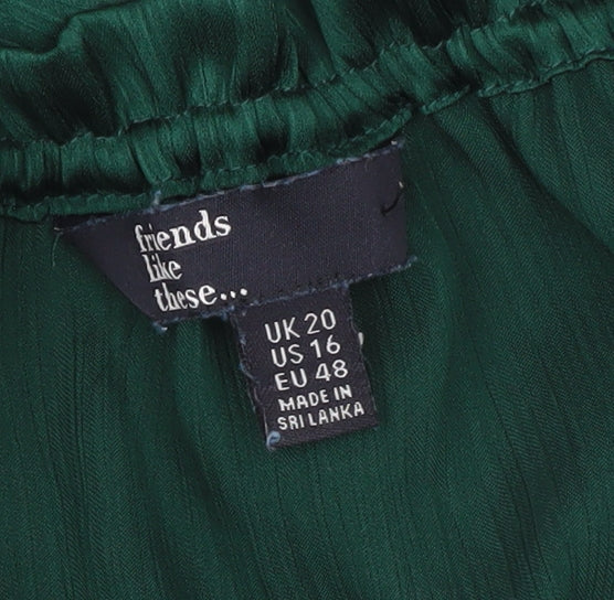 Womens UK Size 20 Friends Like These Green Basic Blouse
