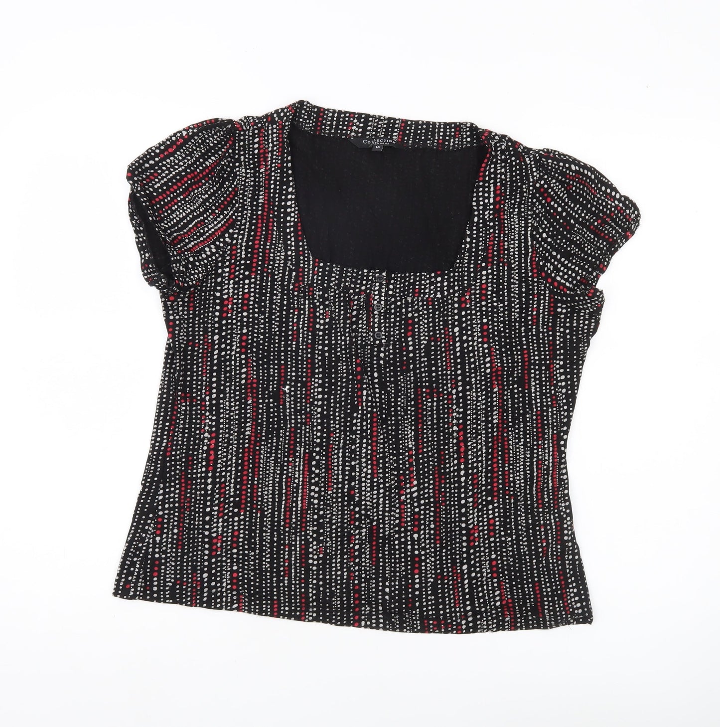 Womens UK Size 16 Debenhams Black Basic Blouse