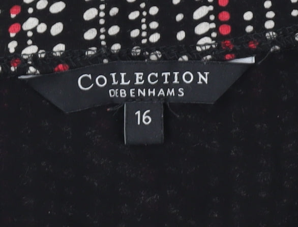 Womens UK Size 16 Debenhams Black Basic Blouse