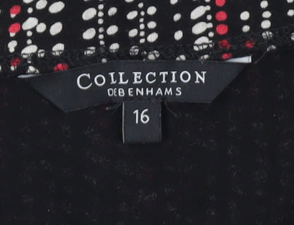 Womens UK Size 16 Debenhams Black Basic Blouse