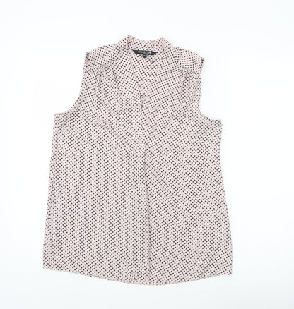 Womens UK Size 10 Debenhams White Basic Blouse