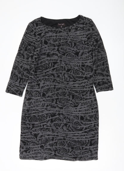 Phase Eight Women Black Size 12 Sheath Knee Length Floral Dress