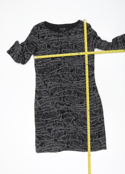Phase Eight Women Black Size 12 Sheath Knee Length Floral Dress