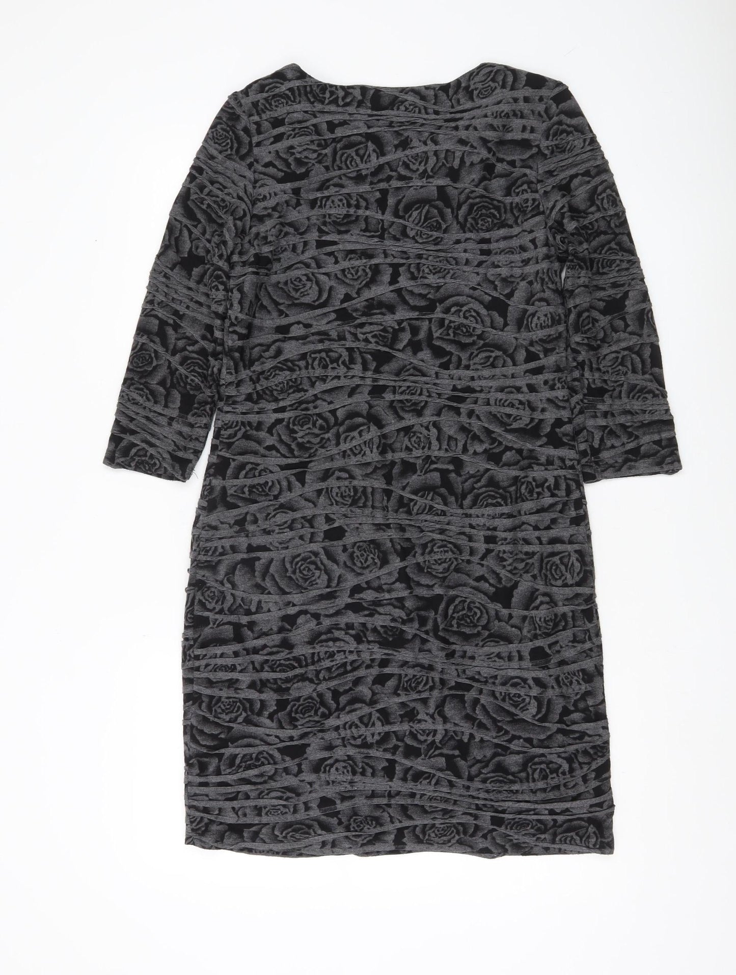 Phase Eight Women Black Size 12 Sheath Knee Length Floral Dress