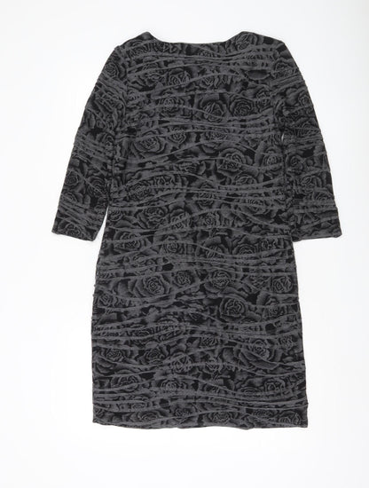 Phase Eight Women Black Size 12 Sheath Knee Length Floral Dress