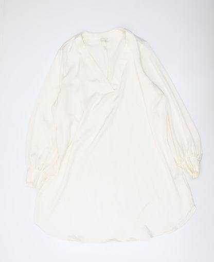 Womens UK Size 12 H&M Ivory Tunic Blouse