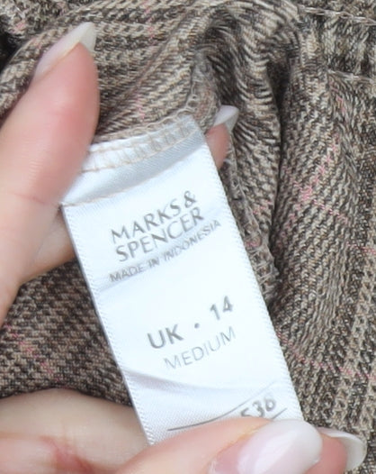 Womens UK Size 14 Marks and Spencer Regular Fit Business Casual Workwear Brown T