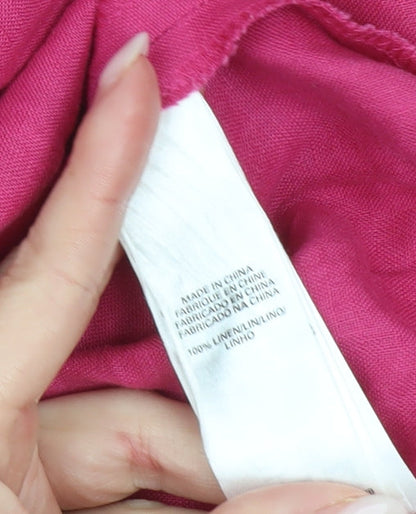 Great Plains Women’s Pink Linen Knee Length A-Line Skirt Size 8