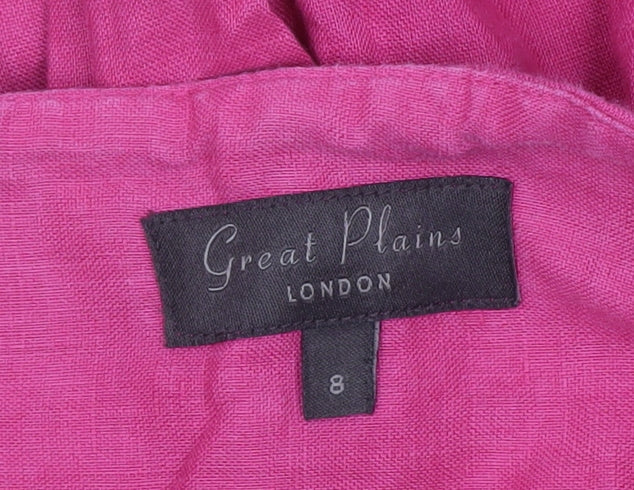 Great Plains Women’s Pink Linen Knee Length A-Line Skirt Size 8