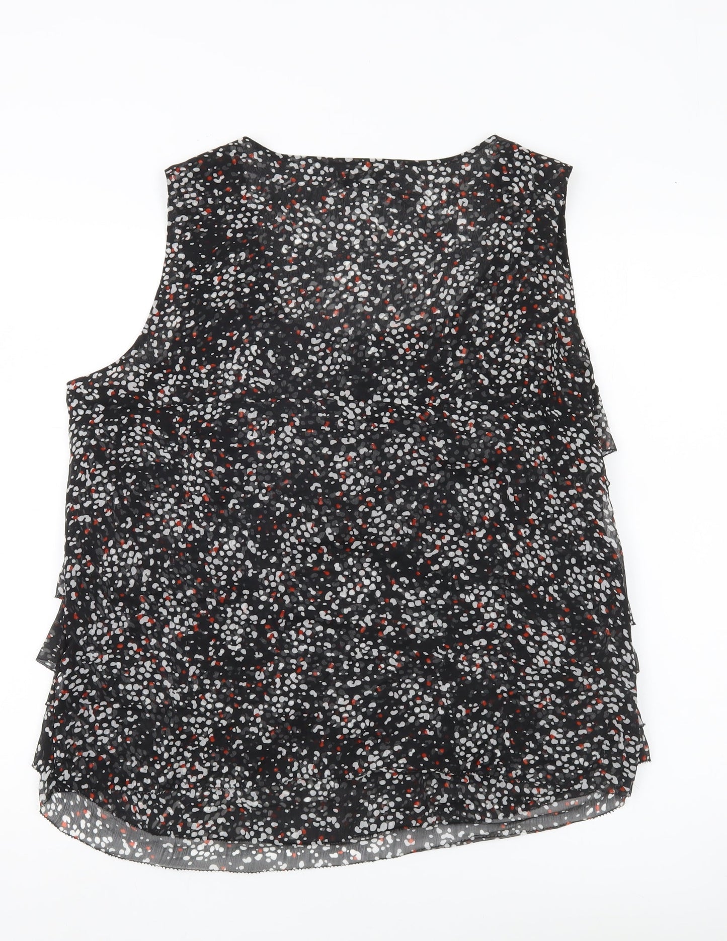 John Rocha Women’s Black Floral Sleeveless Tunic Blouse Size 16