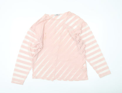 Womens UK Size L Zara Pink Basic Blouse