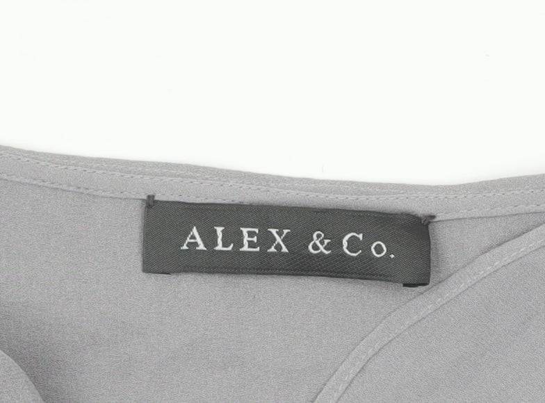 Womens UK Size 14 Alex & Co Grey Tunic Blouse