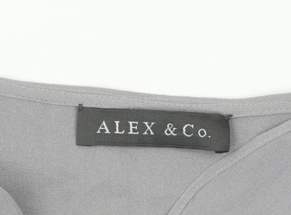 Womens UK Size 14 Alex & Co Grey Tunic Blouse