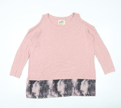 A Postcard From Brighton Womens Pink Cold Shoulder Knit Jumper Size S