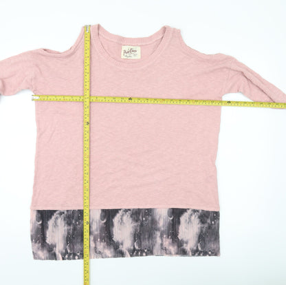 A Postcard From Brighton Womens Pink Cold Shoulder Knit Jumper Size S