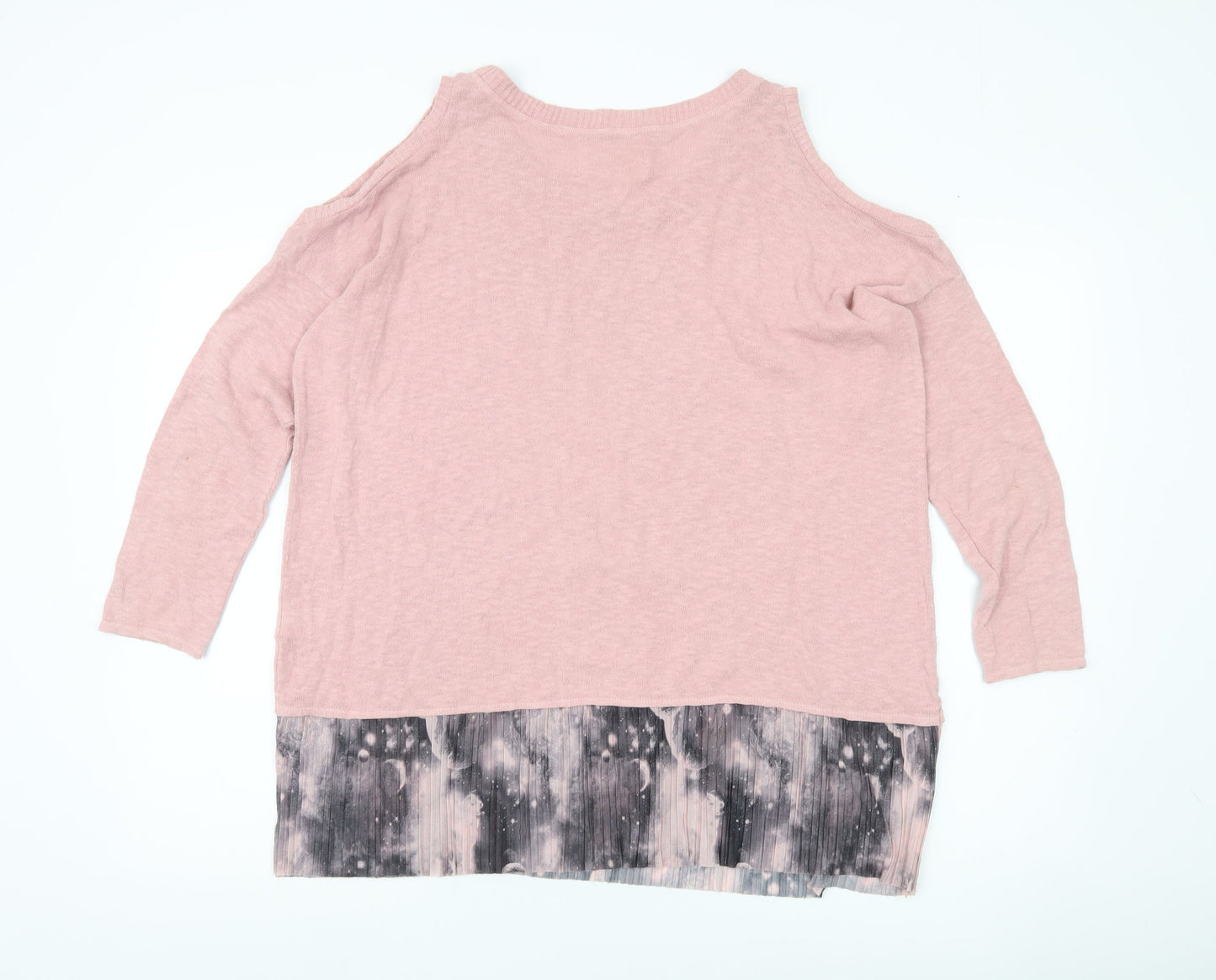 A Postcard From Brighton Womens Pink Cold Shoulder Knit Jumper Size S