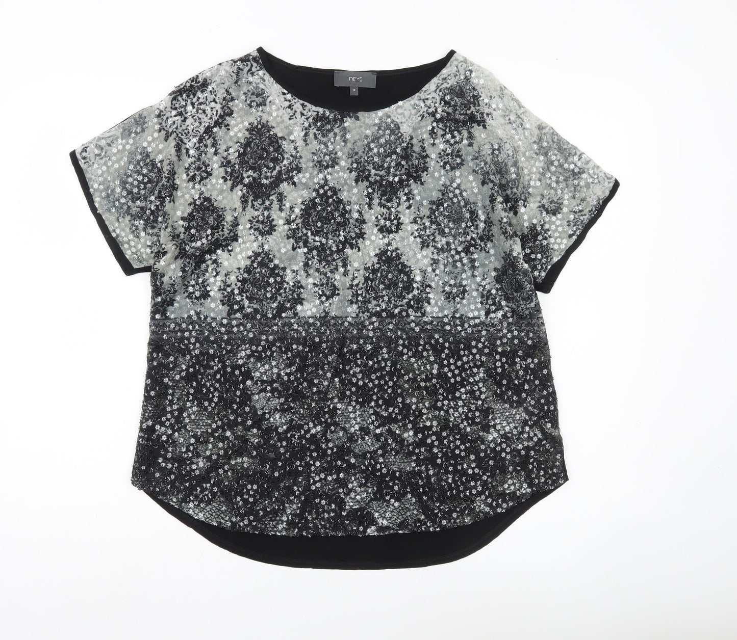 Womens UK Size 10 NEXT Black Basic T-Shirt