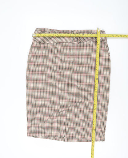 Next Women’s Multicoloured Check Pencil Skirt Size 14 Workwear