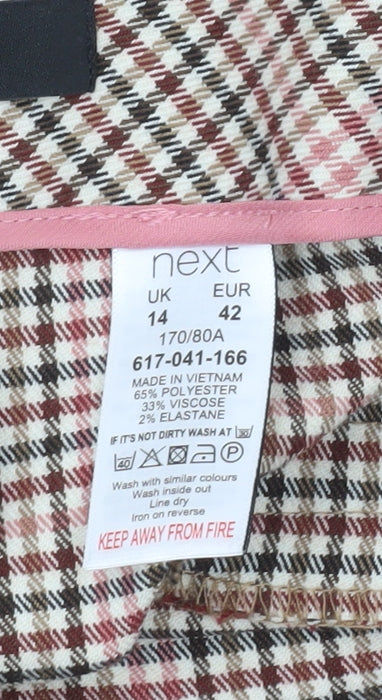 Next Women’s Multicoloured Check Pencil Skirt Size 14 Workwear