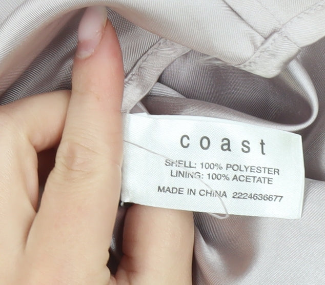 Coast Women Purple Strapless Embroidered Knee Length Party Dress Size 16