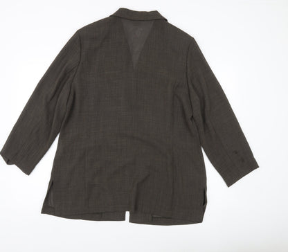 Vicini Women Brown Size 16 Single-Breasted Suit Jacket