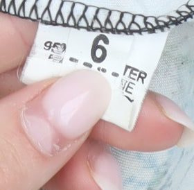 Boohoo Womens Multicoloured Floral T-Shirt Size 6 Short Sleeve