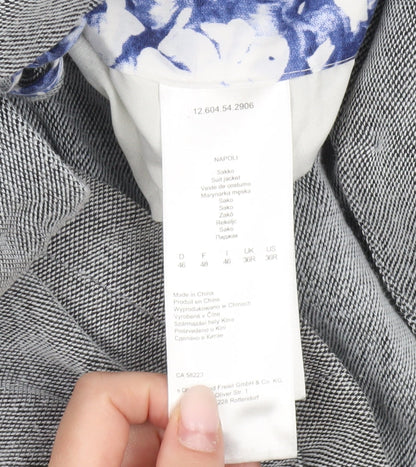 s.Oliver Men’s Grey 36R Suit Jacket Blazer Regular Fit Notch Lapel